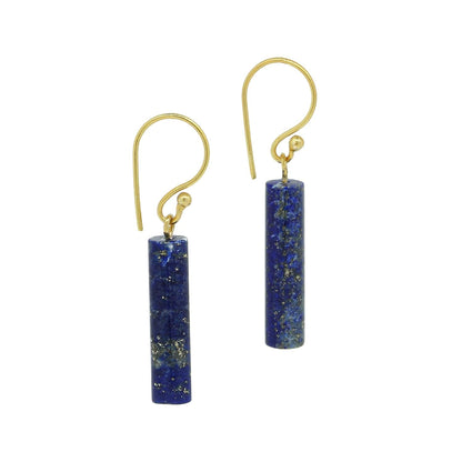 Gempires Lapis Lazuli Bar Earrings, Drop Dangle Earring for Women, September Birthstone,14K Gold Plated Hook Earrings (Lapis Lazuli)