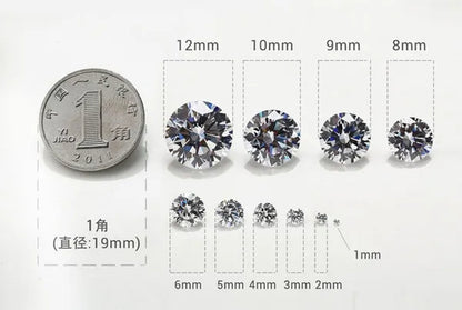 100pcs AAAAA Grade White 4-12mm Loose Zircon Stone Round Cut Cubic Zirconia