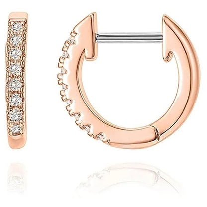 Fashion Earrings for Women Plated Cubic Zirconia Hoop Earrings Girl Daily Casual Accessories
