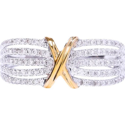 Women's Fashion White Zircon Ring Elegant Bride Proposal Engagement Wedding Party Band Anniversary Gift Promise Rings