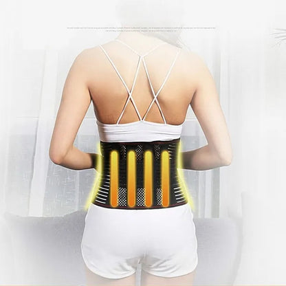Adjustable Tourmaline Back Support Belt Brace Self-heating Magnetic Therapy Double Pull Waist Support Belt