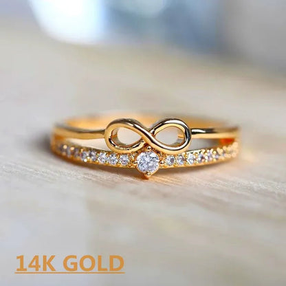 Fashion Silver colorRing for Women Diamond Infinity Love Rings Engagement Wedding Ring Party Female Jewelry Promise Rings Wedding Band Size 5-11 Bague Femme