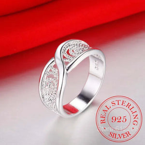Gorgeous Rounded Hollow Shiny Ring Wholesale Price Fashion 925 Jewelry 925 Sterling Silver Rings for women Engagemetn/Wedding Party Jewelry Gift