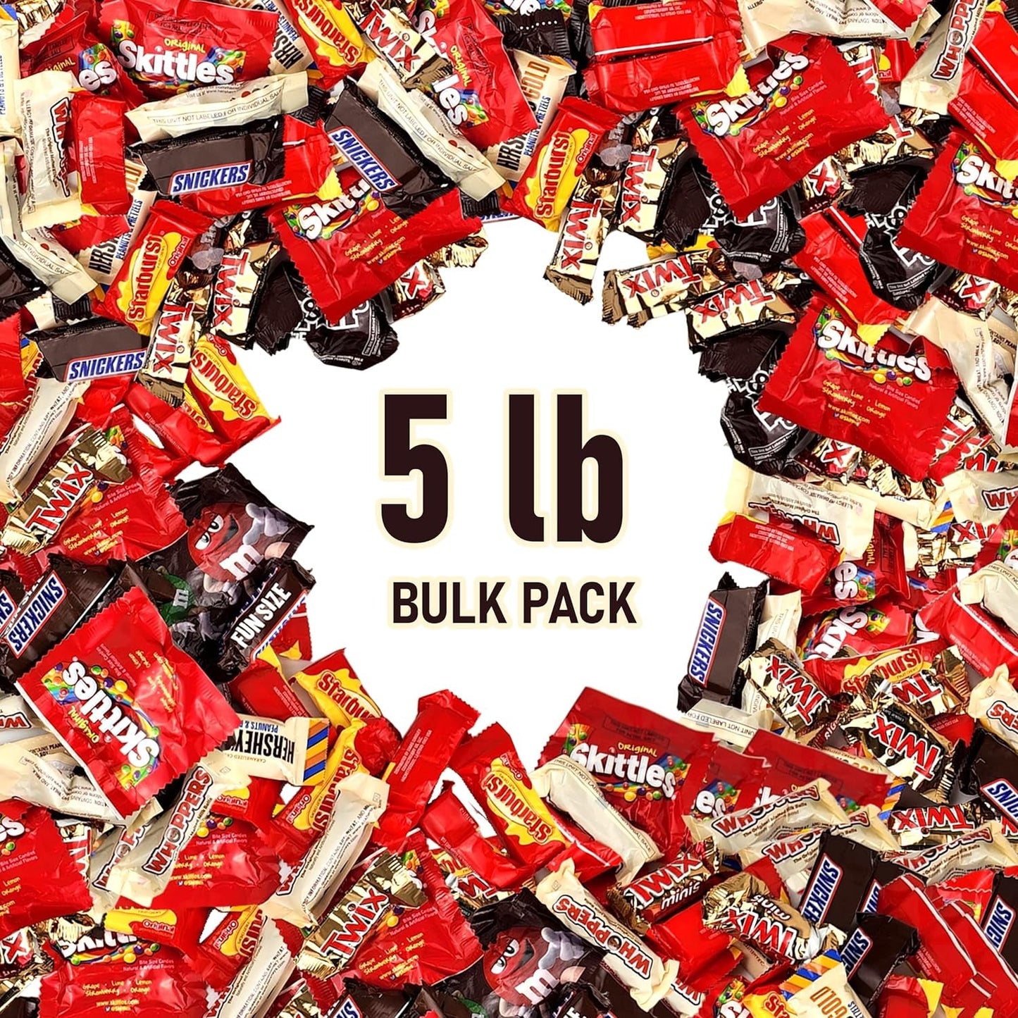 Chocolate Mix Bulk – 5Lb of Chocolate Candy – Bulk Candy Individually Wrapped Chocolate Treats – Hershey’S Gold, Twix, M&M, Skittles, Starburst, Snickers, Whoppers, Assorted Candy for Holidays, Christmas, Birthdays