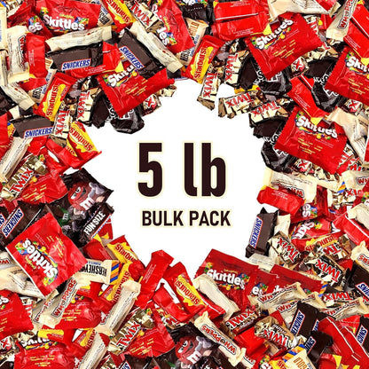 KATIES KANDY KORNER Individually Wrapped Chocolate Mix Bulk of Gold, Twix, M&M, Skittles, Starburst, Snickers, Whoppers, Assorted Candy for Holidays, Christmas, Birthdays - 5Lb