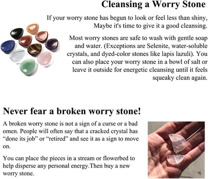 Thumb Worry Stone - Palm Stones Pocket Natural Chakra Reiki Healing Crystals Therapy Geometry - Lapis Lazuli