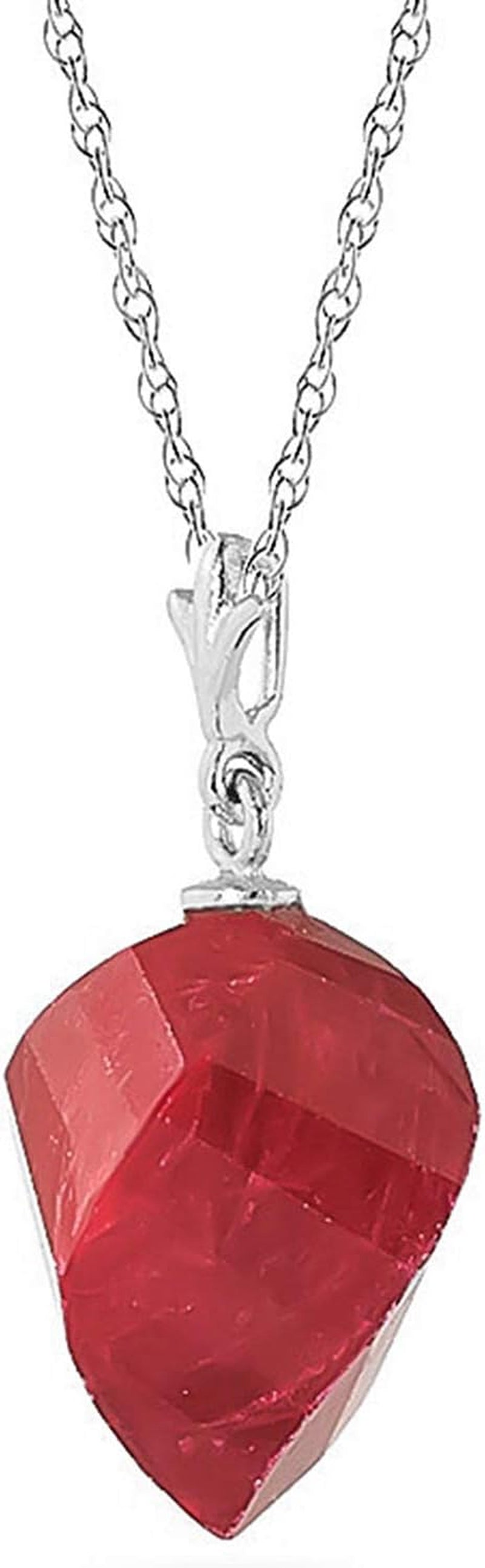 14K Solid Gold Necklace Twisted Briolette Ruby