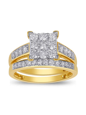 1.00 Carat T.W. Diamond Wedding Ring Set in 10K Yellow Gold (L, I2-I3)