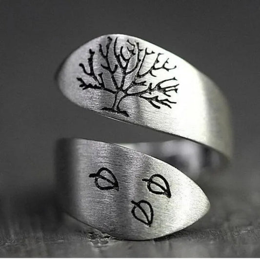 S925 Sterling Silver Vintage Women's Men's Ring Fashion Tree of Life Ring Jewelry Accessories