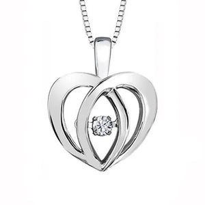 Cheri Jadore P3202-SS-05 Diamond Solitaire Heart Pendant, Sterling Silver - 0.05 CT.