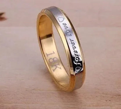 New Eternal Love Gold and Silver Rings Couple Gold Ring