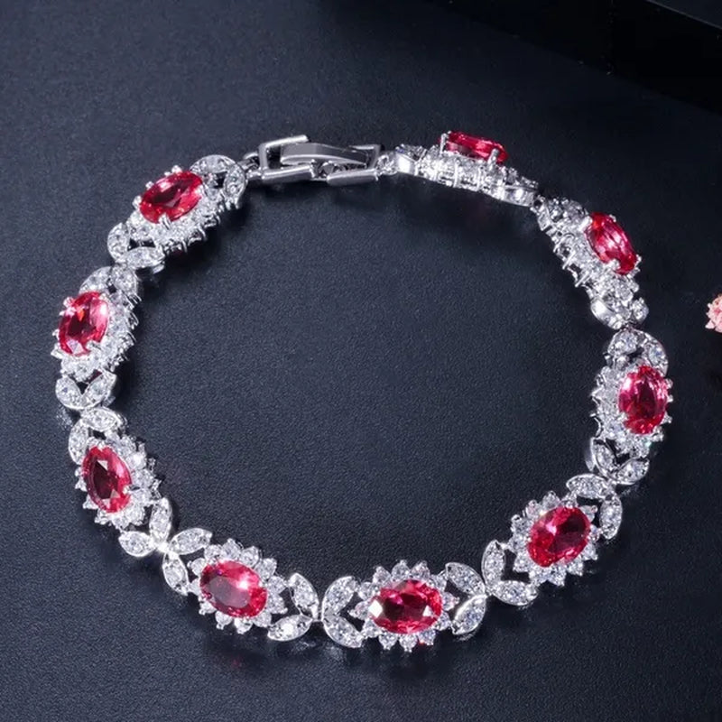 CANDICE 2023 New Summer Design Sterling Silver Plated Blue Crystal Bracelets For Women Fashion Jewelry