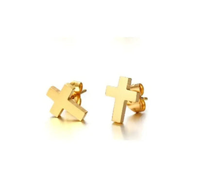 Delysia King Men'S Cross Stud Earrings - WORLD TIME VISITS