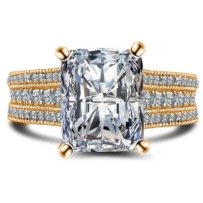 Luxury Woman Fashion Accessories Shiny Ring Beautiful Princess Birthday Party Jewelry for Women Bride Wedding Band Anniversary Gift Promise Rings Size 4-12 Bague Femme