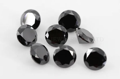 0.5Ct 5Mm round Brilliant Cut Black Moissanite Loose Stone VVS1 Excellent Cut Jewelry Making Stone