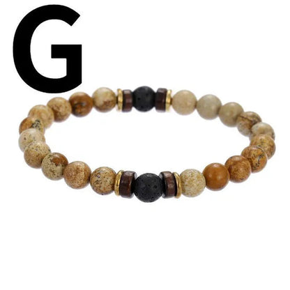 Luxury Fashion Men'S Creative Bead Bracelet Handwoven Adjustable Natural Stone Bead Bracelet Hip Hop Bracelet Men'S Jewelry Party Anniversary Gift Christmas Gift Jewelry - WORLD TIME VISITS