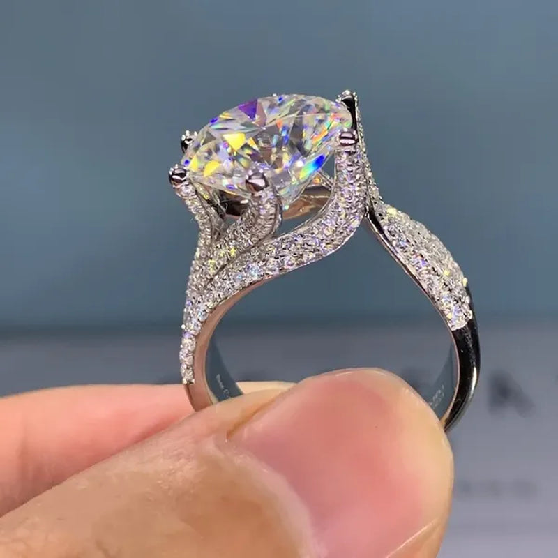Luxury Design Creative Women's silver-plated White Sapphire Crystal Ring Diamond Infinity Corss Ring Elegant Bridal Wedding Engagement Ring Valentine's Day Party Birthday Anniversary Gift Jewelry Size 5-11