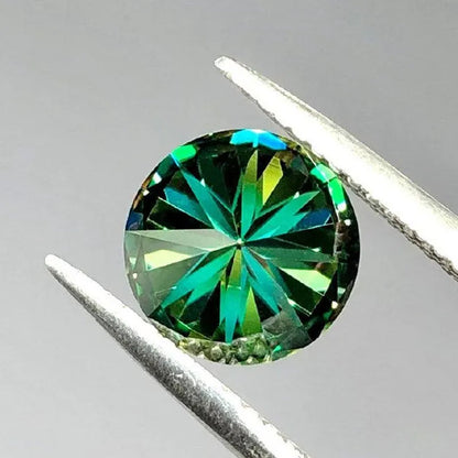 6.5Mm 8Mm 9Mm 10Mm Cheapest Green Color with Yellow Light round Brilliant Cut Moissanites Loose Stone