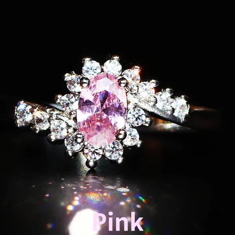 Exquisite Natural Sapphire Gemstones Opal Birthstone Bride Princess Wedding Engagement Strange Ring Size 5 6 7 8 9 10 11
