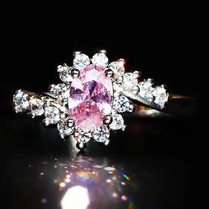 Exquisite Silver Natural Sapphire Gemstones Opal Birthstone Bride Princess Wedding Engagement Strange Ring Size 6 7 8 9 10