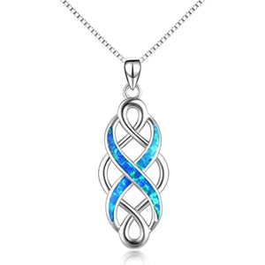New Fashion 925 Sterling Silver Celtic Knot Necklace for Women Elegant Bridal Wedding Necklace