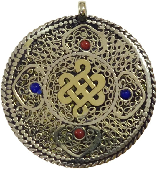 Handmade Boho Design Pendants for Women Men Coral Lapis Lazuli Gemstone Pendant for Necklace Infinity Symbol Amulet Fashion Jewelry for Gifts Party