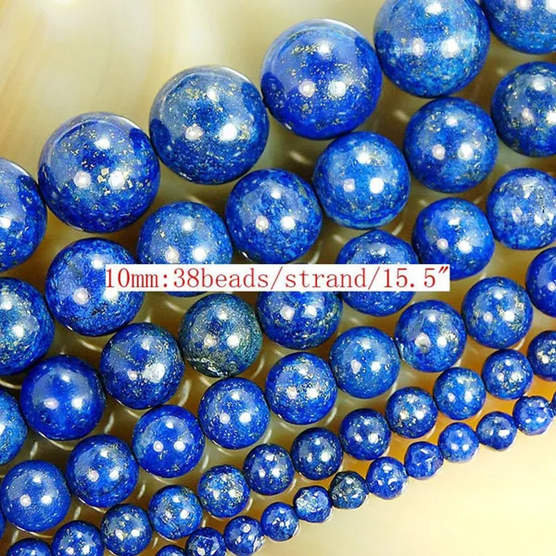 1pcs Natural Lapis Lazuli 4mm 6mm 8mm 10mm 12mm 14mm Round Beads 15.5inches/strand Pick Size For Jewelry Making