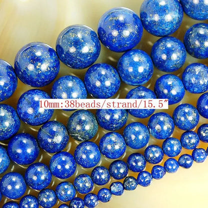 1pcs Natural Lapis Lazuli 4mm 6mm 8mm 10mm 12mm 14mm Round Beads 15.5inches/strand Pick Size For Jewelry Making