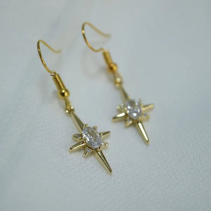 Luxury18K Gold Plated Golden Earrings for Women Fashion 925 Sterling Silver Zircon Stud Line Earrings for Girl Jewelry Gift