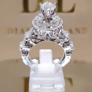 Classic Luxury Temperament Woman Fashion Jewelry Exquisite  Birth Stone Romantic Bride Wedding Jewelry Noble Princess Proposal Engagement Ring Size US4-11 Christmas Gift