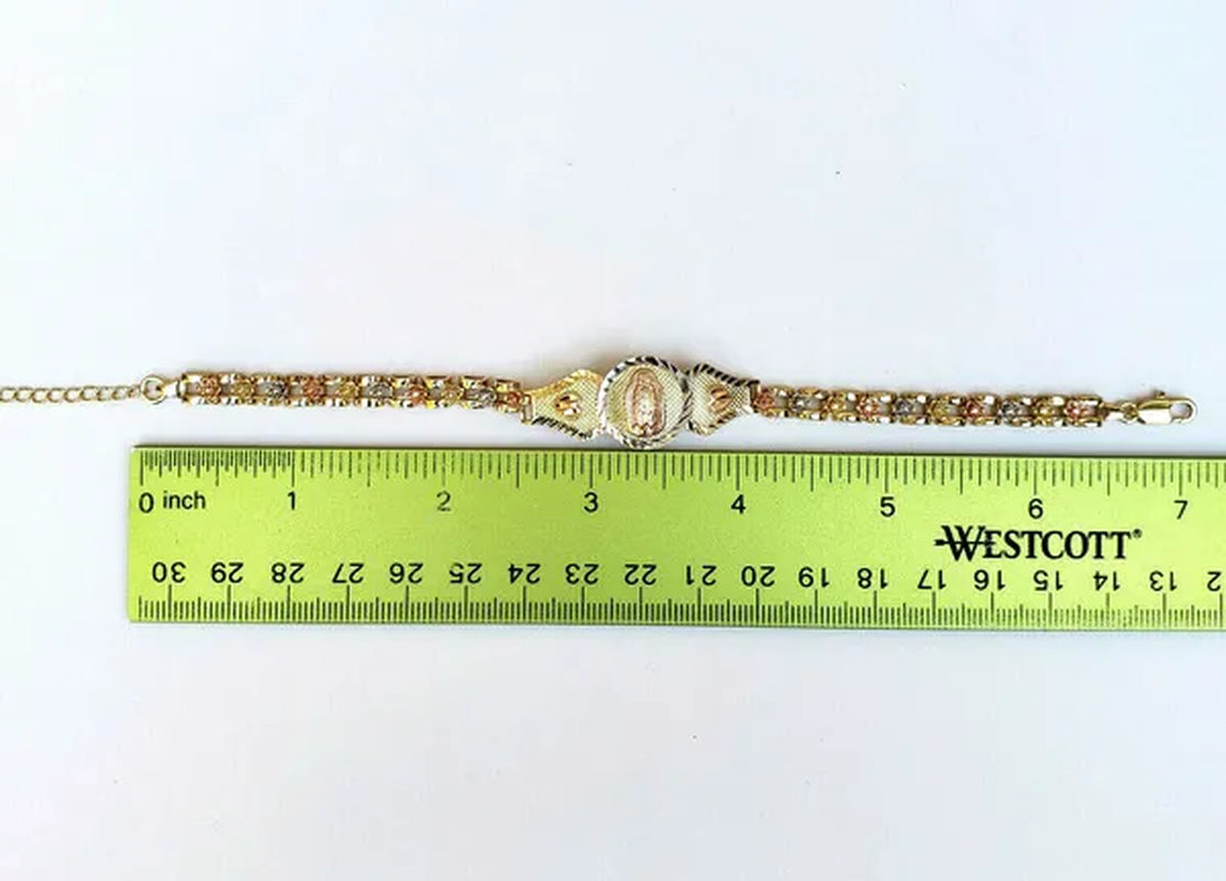 Our Lady Guadalupe Gold Plated Bracelet Pulsera Virgen De Guadalupe Oro Laminado