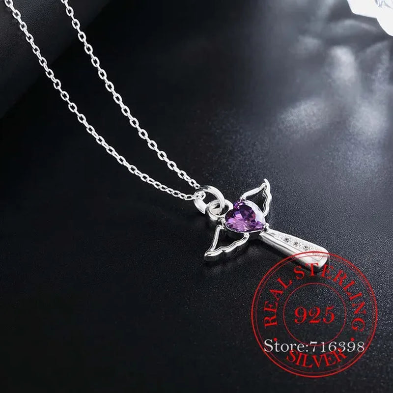 Hot Silver Creative zircon Crystal Necklace Fine Jewelry Birthday Gifts 925 Sterling Silver Cross Pendant Necklace for women men