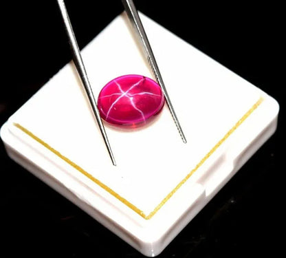 9X11Mm NATURAL RUBY STAR SAPPHIRE 1 BUDS OVAL CABOCHON RING SIZE LOOSE GEMSTONE