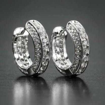 Mens Earrings Jewelry Trendy Silver Plated & Gold Earring Men Women Micro Pave Lab Diamond Hoop Earring Daily Casual Party Gold Earrings Silver Earrings