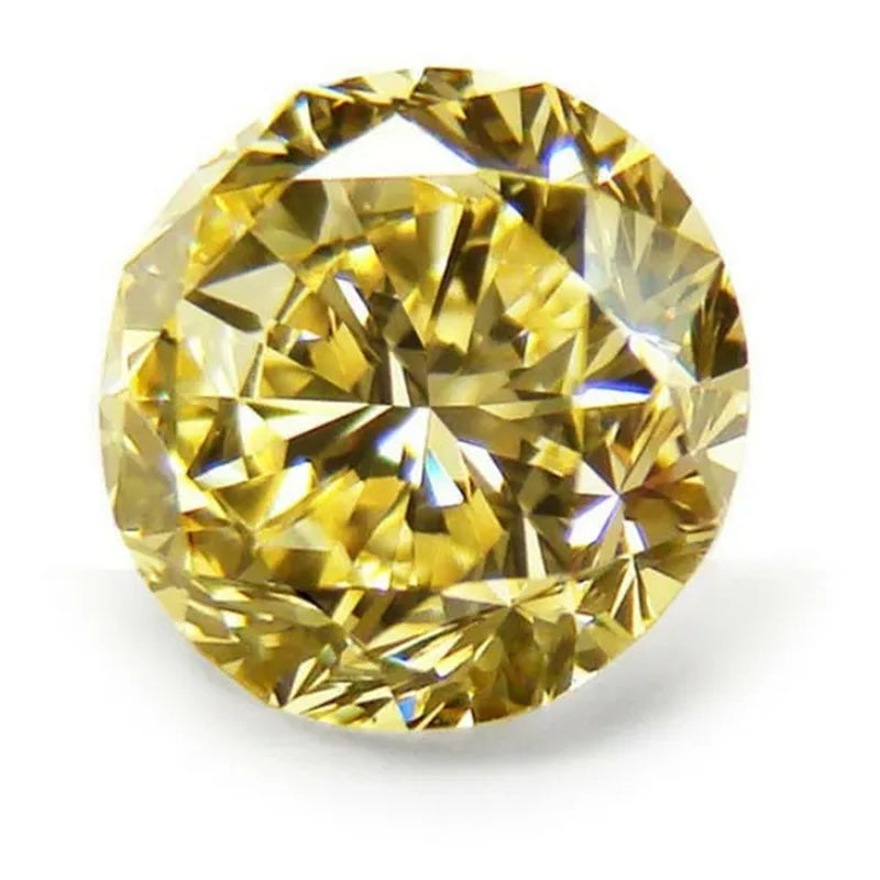2Pcs/Set 6.5Mm 1Ct Yellow Diamond round Excellent Cut Loose Gemstone