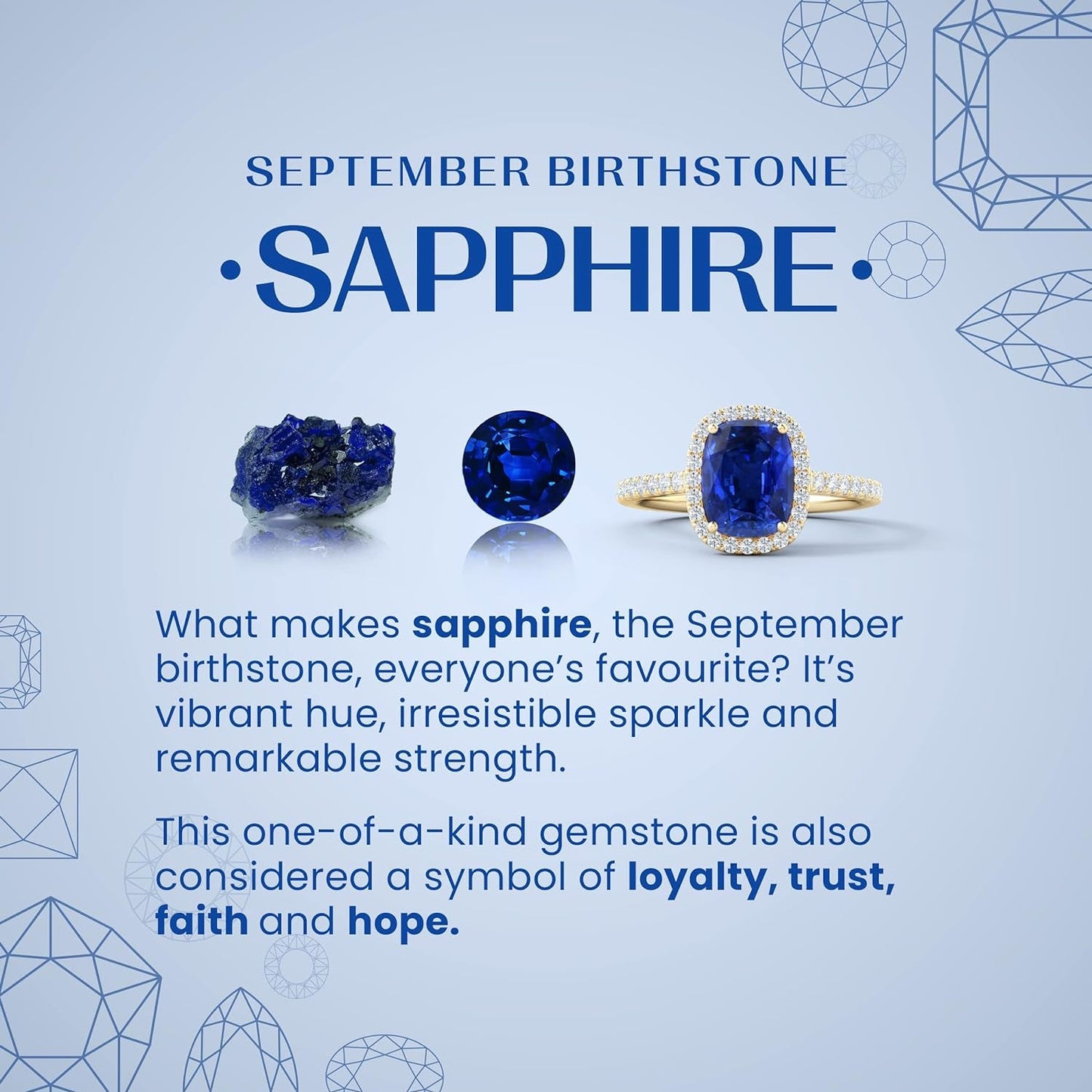 Natural 0.75 Carat Blue Sapphire Teardrop Pendant Necklace for Women, Girls with Diamond in 14K White Gold with 18 Inch Chain | September Birthstone Jewelry Gift