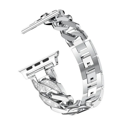 Diamond Stainless Steel Metal Strap Band for Smart Watch Ultra 2/Ultra 49mm 9 8 SE 7 41 mm 45 mm 40mm 44mm 38mm 42mm 40 Mm Girl/Women Ultra-thin Bracelet for Iwatch Serie 6 5 4 3