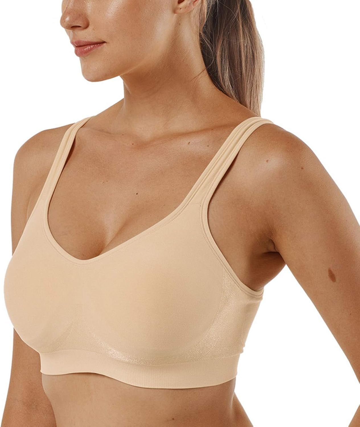 Women'S Wirefree Bras Seamless Full Coverage plus Size Sports Bra for Sleeping Yoga Workout Everyday Wear Bralette