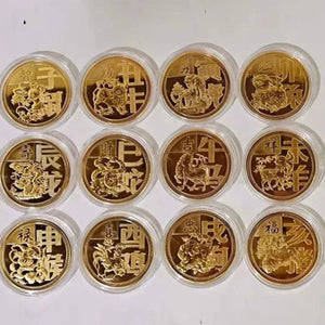 New Collection of Chinese Zodiac Commemorative Gold Coins Year of the Tiger Commemorative Coins Engraved Collection Craft Gifts