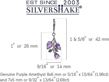 Pear Shape Gemstones 925 Sterling Silver Leaf Leverback Drop Dangle Earrings Jewelry for Women Anniversary Birthday Gift