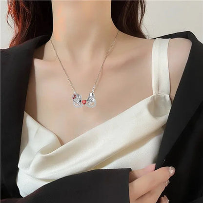 Exquisite and Creative Women's Infinite Necklace Diamond Necklace Skull Necklace Couple Necklace Ruby Pendant Skull Jewelry Accessories Fashion Women's Valentine's Day Anniversary Gift