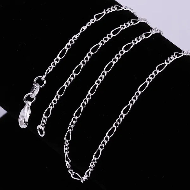 Promotion 925 Sterling Silver 2mm Chunky Figaro Men/women's Chain Necklace
