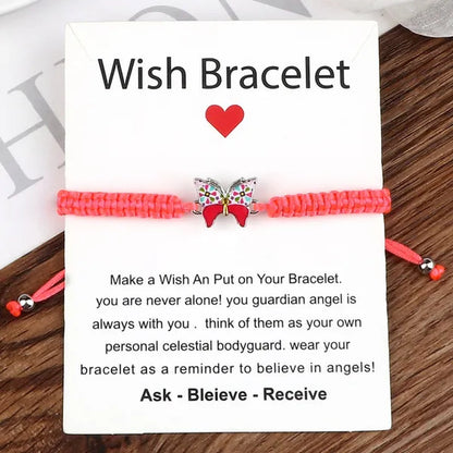 Women Black Woven Rope Bracelet Handmade Multicolor Butterfly Charm Adjustable Bracelets Fashion Friendship Jewelry Girls Gift - WORLD TIME VISITS