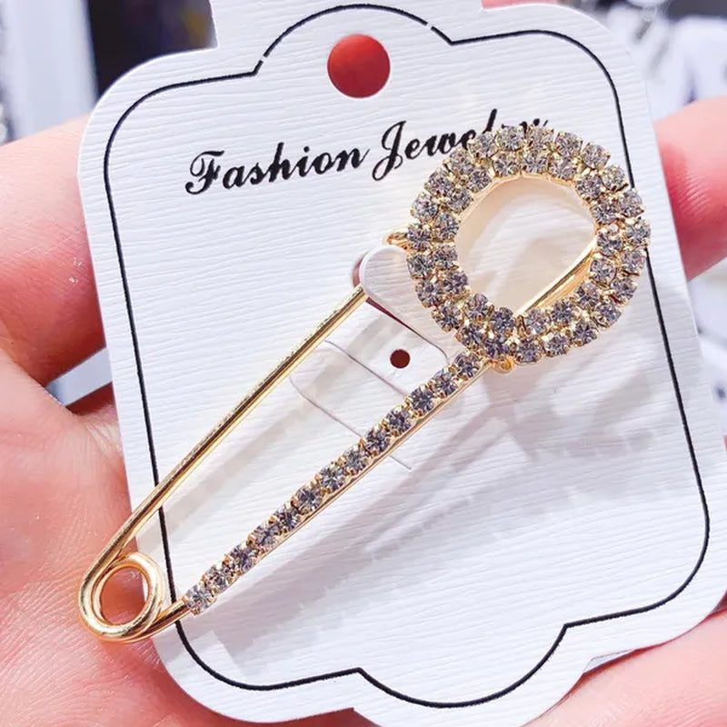 Women Brooch Pins Sweater Shawl Clips Crystal Brooches, Safety Pins Dress Shirt Clips for Women Rhinestone brooch women's anti slip button clothing accessories