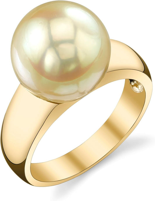 Golden South Sea Cultured Pearl Ring for Women 14K Gold Abigail Pearl Ring