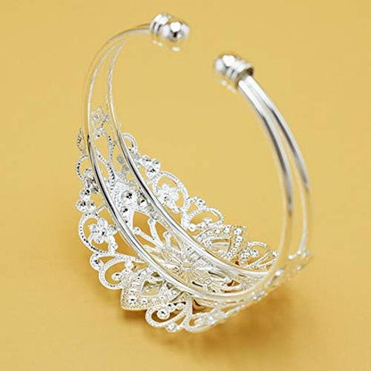 8 Pcs 25X18Mm Oval Cabochon Filigree Bezel Tray Blank Cuff Bangles Bracelet E for Crafting DIY Bracelets Making