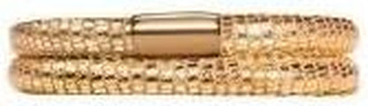Double Gold Reptile Bracelet W/Gold Plated Lock, 1051-38 (7.5 Inch)