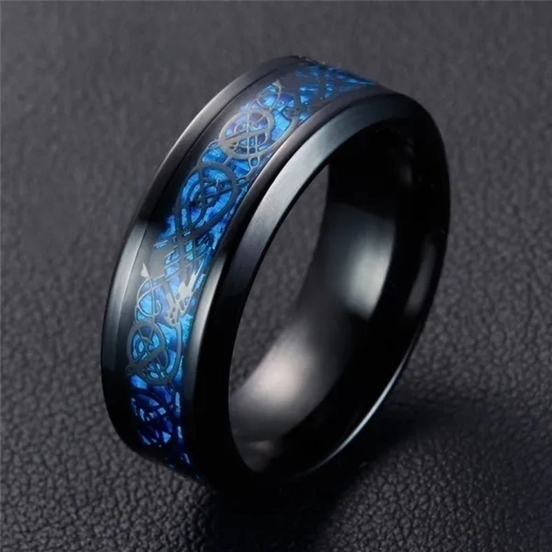 Rings Charm Couple Ring Stainless Steel Men's Ring Blue Color Sapphire Women's Wedding Ring Sets