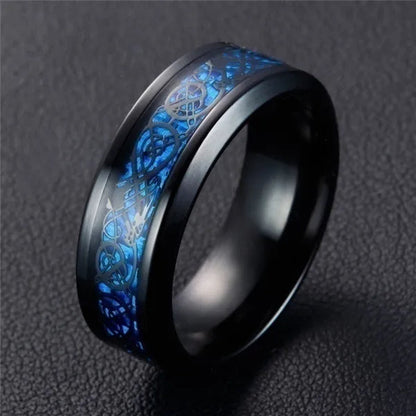 Rings Charm Couple Ring Stainless Steel Men's Ring Blue Color Sapphire Women's Wedding Ring Sets