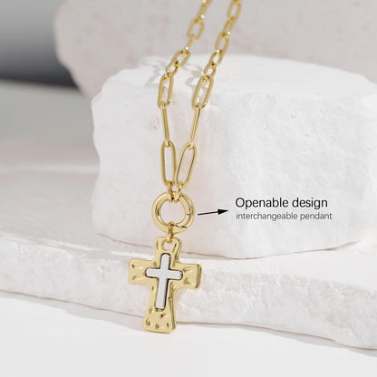 Unisex Silver Gold Cross Necklace,Sterling Silver Cross Necklace for Women,Mens Gold Silver Pendant Necklace,Gifts for Boyfriends or Girlfriends for Valentine'S Day,Birthdays,Christmas,Easter